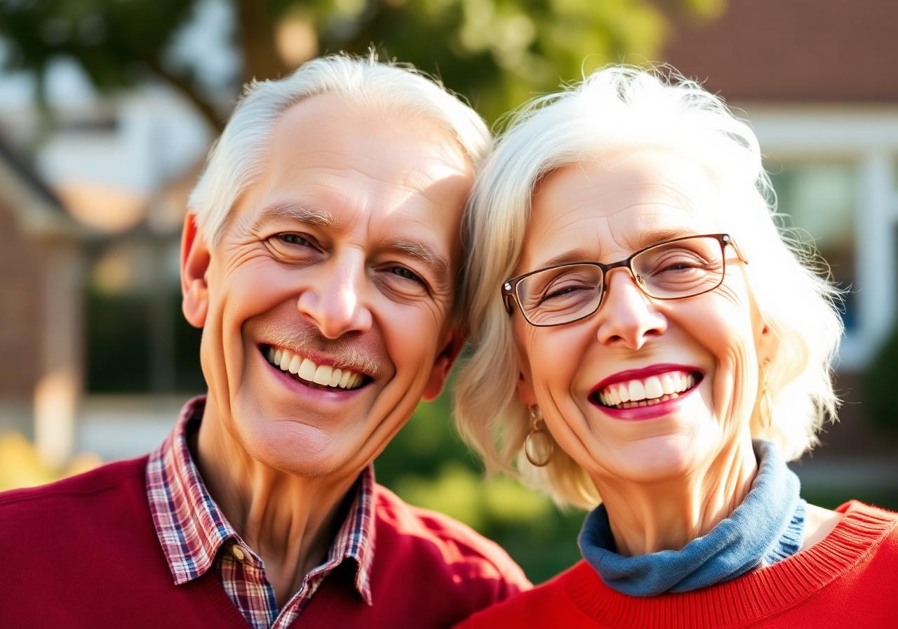 Happy couple after their dental treatment